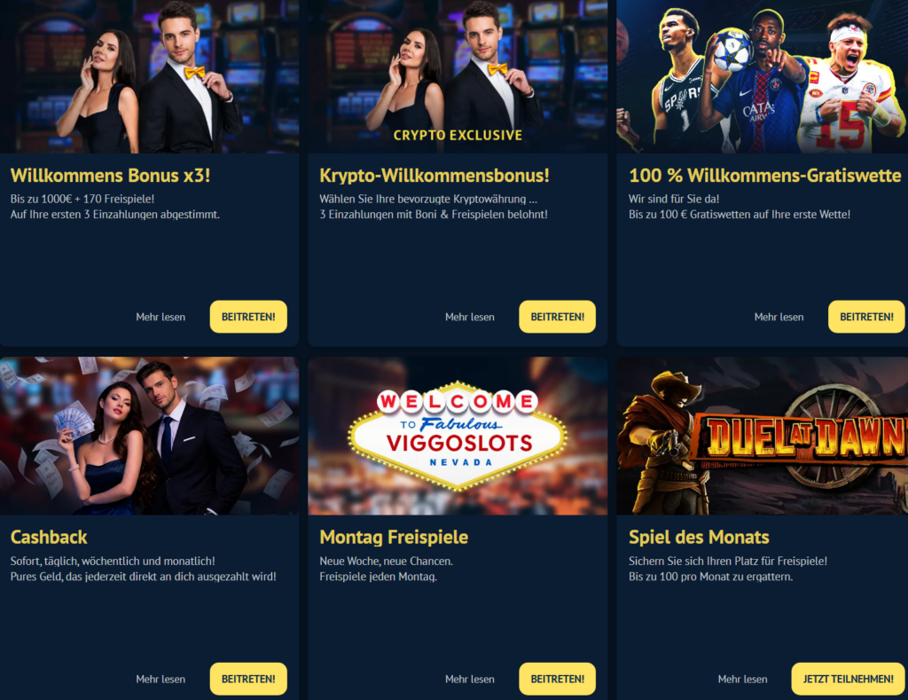 Viggoslots Casino Boni und Aktionen